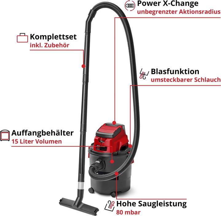 Produktbild Einhell TC-VC 18/15 Li-Solo 2347145 (Nass-Trockensauger)