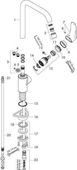 Produktbild hansgrohe Niederdruckarmatur Focus chrom glnzend 31822000