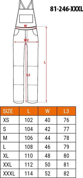 Nutritional values and ingredients Topex Premium work dungarees with reflective elements, Cordura reinforcement XXXL (3XL)
