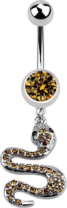Star Piercing Banane silber mit Anhänger Schlange topaz (Chirurgenstahl 316L, ohne Messing)