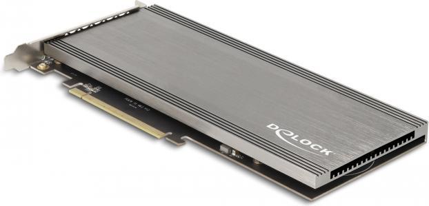 Image du produit Delock Carte PCI Express 4.0 x16 vers 4 x internes NVMe M.2 Key M avec dissipateur thermique et ventilateur