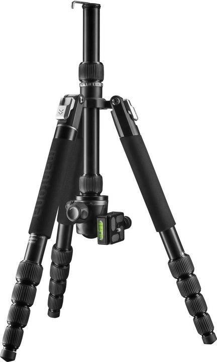 mantona DSLM Travel Evolution Max 255 Reisestativ schwarz/grau (Kunststoff, Metall, Schaumstoff)