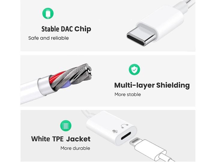 Immagine prodotto PowerGuard Adattatore per cuffie da USB-C a Lightning (USB tipo C)
