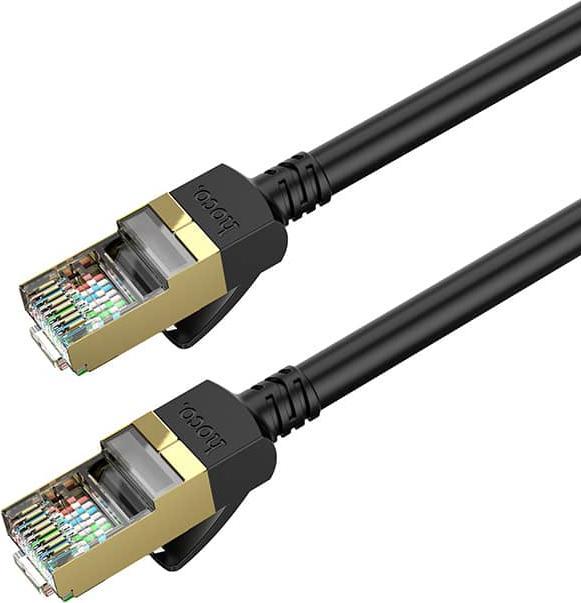 Actual product image Hoco US02 1M Pure Copper CAT 6 Gigabit Ethernet Cable Black (CAT6, 1 m)
