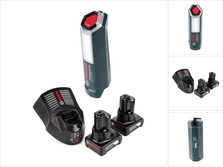 Actual product image Bosch Professional GLI 12V-300 Battery Lamp + 2x GBA 12V 4.0 Ah Battery + GAL 1230 Charger (300 lm)