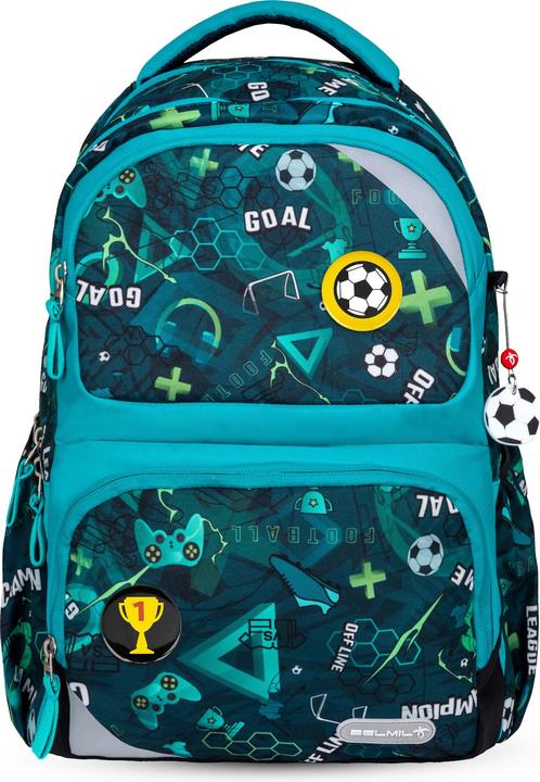 Belmil Maxi Pack Schulrucksack mit Brustgurt 2tlg. Set "Football Goa (22 l)