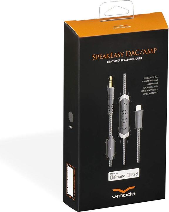 Immagine prodotto V-Moda Cavo Lightning SpeakEasy a 3 pulsanti (Lightning, iPhone 5, iPhone 4, iPhone 4S, iPad mini 3, iPad Air, iPhone 3G, IPad 3)