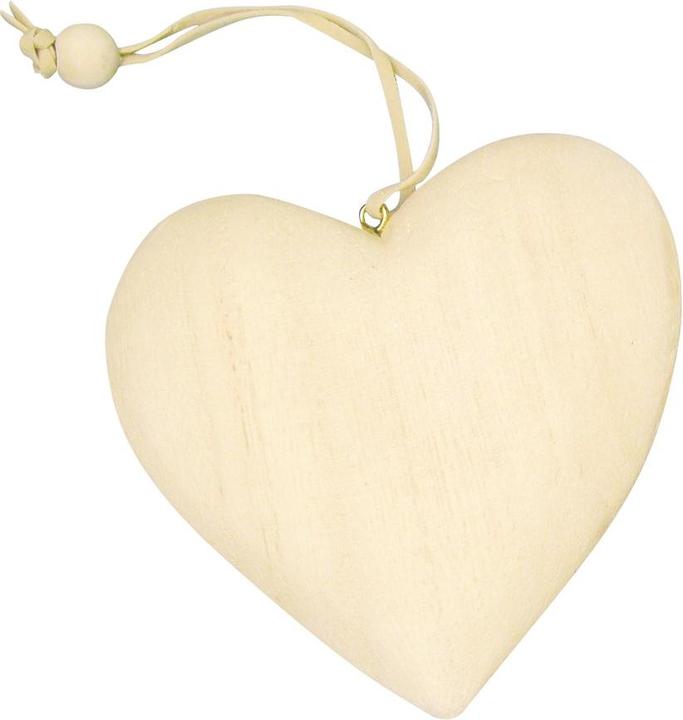 Rayher Wooden pendant natural rustic heart Ø 10.0 cm