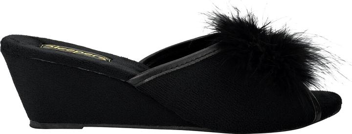 Actual product image Universal Textiles Anne Slippers Slippers With Gemstone Fluffy Pom Pom And Heel (39)
