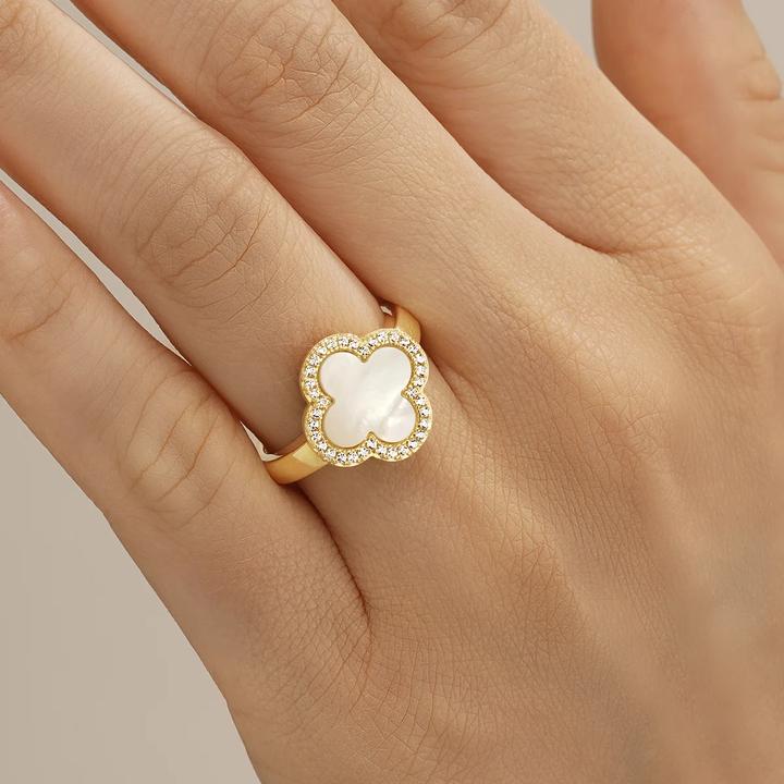 Produktbild Charles Garnier Ring aus vergoldetem Silber, Perlmutt, Zirkonoxid (52)