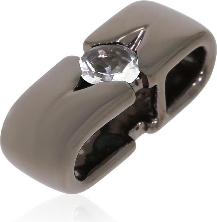 Xen Anhänger mit 5 mm Bergkristall ca. 0,5 ct. Black Rhodium (925 Sterling Silber)