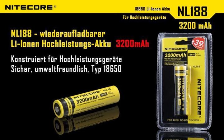 Produktbild Nitecore 18650 Rechargeable Battery 3200mAh