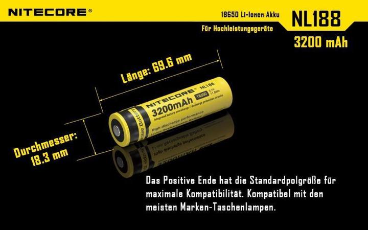 Produktbild Nitecore 18650 Rechargeable Battery 3200mAh