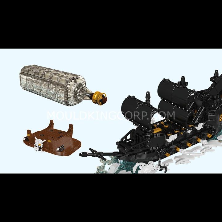 Actual product image Mould King Ship in a bottle Black Pearl