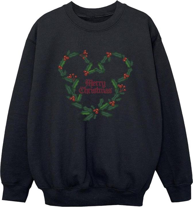 Disney Mickey Mouse Merry Christmas Holly Sweatshirt Jungen