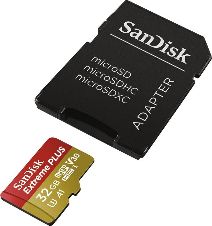 Produktbild SanDisk microSDHC 100MB A1 32GB Extreme Plus (32 GB, microSDHC, U3, UHS-I)