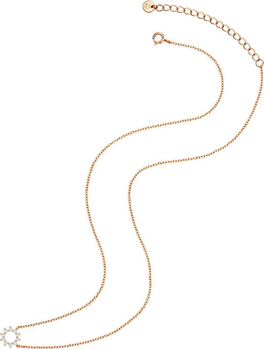 Immagine prodotto Glanzstücke München Catena da donna a fiore/circolo in argento sterling con zirconia rosa oro 40,0 cm di base + 5,5 cm (Argento 925, 40 - 45 cm)