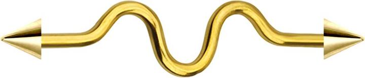 Immagine prodotto Star Piercing Bilanciere placcato oro a zig zag con due coni (Acciaio chirurgico 316L)