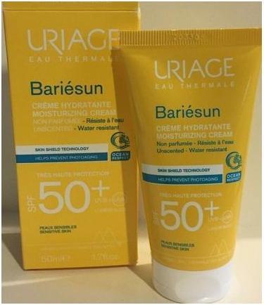 Actual product image Uriage HydrataÄnÃ krém na opalovánÃ pro citlivou pokoÅ¾ku SPF 50+ Bariesun (Moisturising Creation (Suntan cream, SPF 50+, 50 ml)