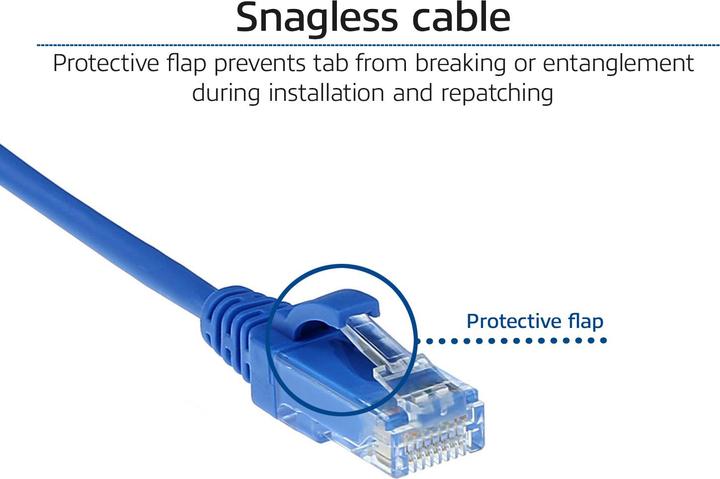 Produktbild Blue 5 meter LSZH U/UTP CAT6 datacenter slimline patch cable snagless with RJ45 connectors (U/UTP, CAT6, 5 m)