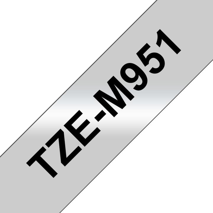 Actual product image Brother Tze-M951 (2.40 cm, Black, Silver)