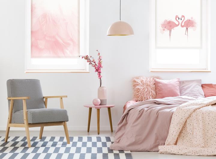 Actual product image Gardinia EASYFIX roller blind Digiprint Flamingo (90 x 150 cm)