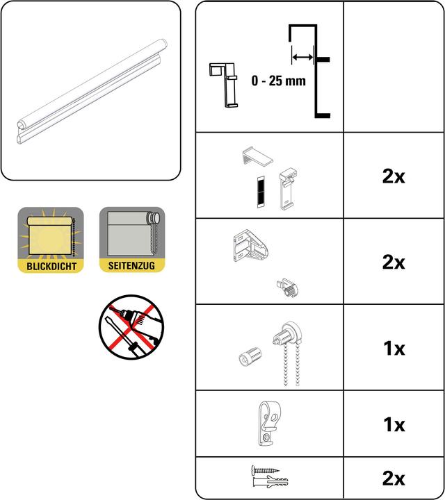 Actual product image My home Uni clamp roller blind (90 x 150 cm)