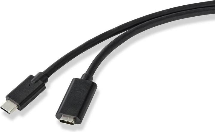 Produktbild Renkforce USB-Kabel USB 3.2 Gen2x2 USB-C™ Stecker, USB-C™ Buchse 1.00 m Schwarz PVC-Mantel (1 m, USB 3.2 Gen 2, 60 W)