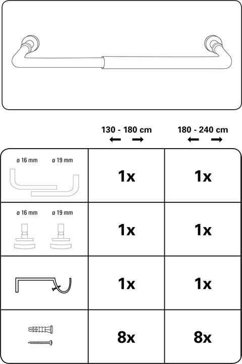 Produktbild Gardinia Gardinenstangen Set Lisa