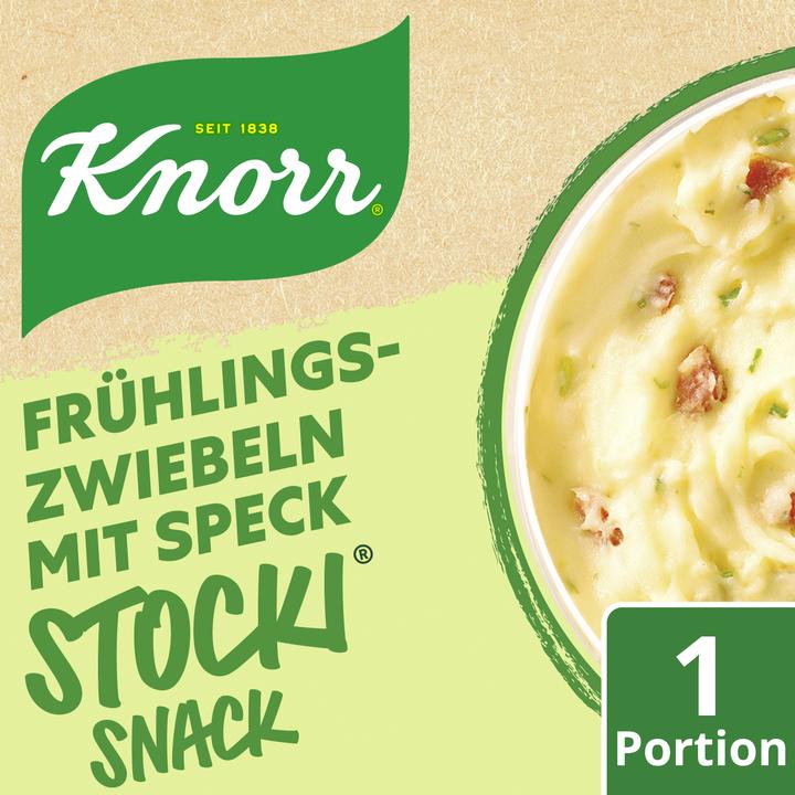 Actual product image Knorr Stocki snack with spring onions, bacon and Swiss potatoes (42 g)