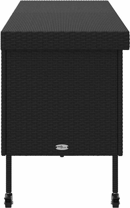 Produktbild VidaXL Gartentruhe mit Rollen Grau 110x55x73 cm Poly Rattan Garten Auflagenbox