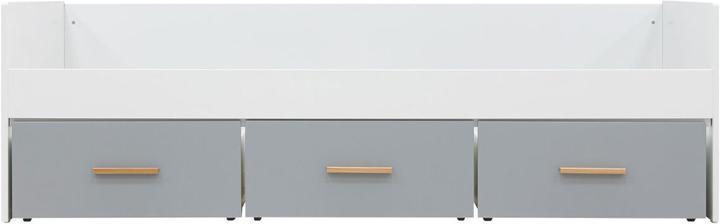 Image du produit Bopita Lit de jour 90x200 avec 3 tiroirs Emma Blanc/Gris (excl. Sommier à lattes) (90 x 200 cm)