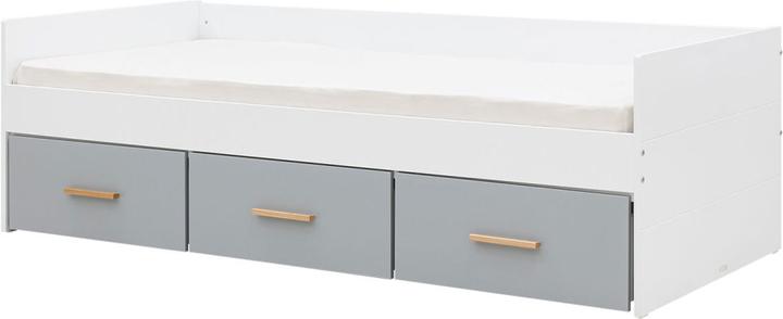 Image du produit Bopita Lit de jour 90x200 avec 3 tiroirs Emma Blanc/Gris (excl. Sommier à lattes) (90 x 200 cm)