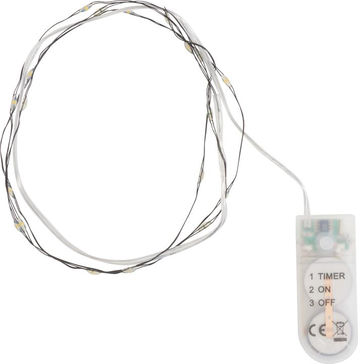 Produktbild VBS Micro LED Lichterkette, mit Timer, schwarzer Draht, 20 LEDs (1 m)