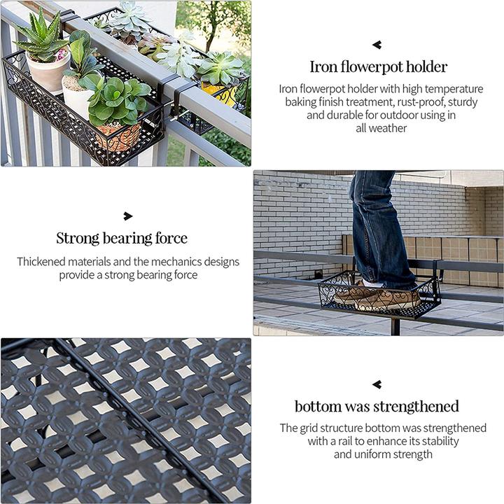 Produktbild Pealov Blumentopfhalter Balkon Metall 60x20x12cm