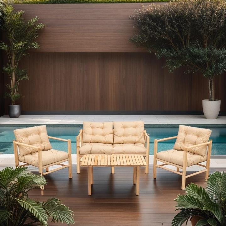 Image du produit Kalune Design Soft Garden Table Three Chairs Set (135 cm)