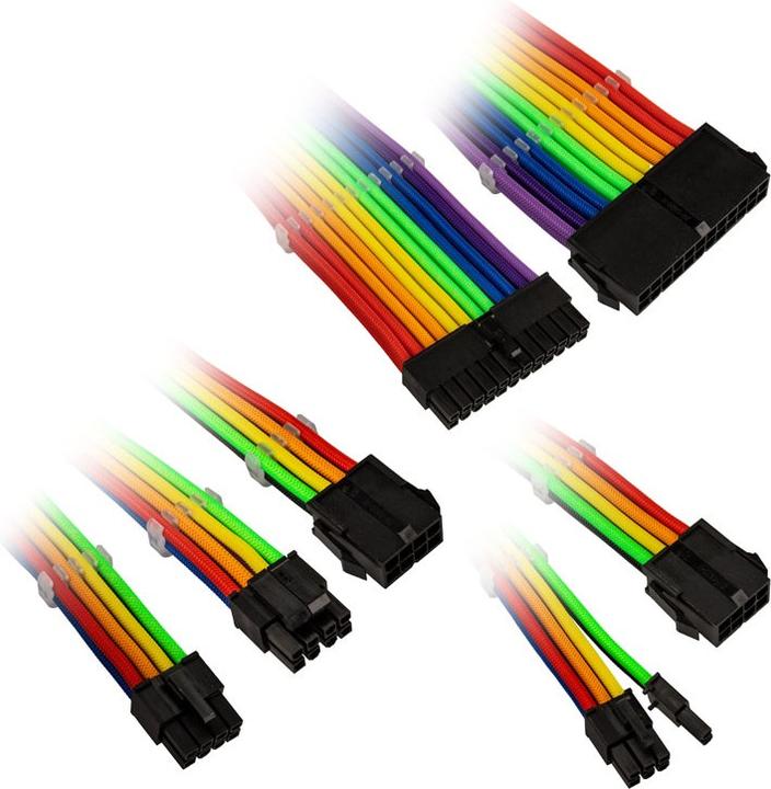 Actual product image Kolink Core Adept Braided Cable Extension Kit - Rainbow