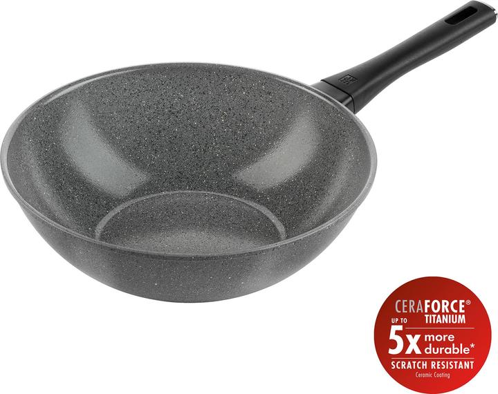 Produktbild Zwilling - Terreno Plus Ceramic Wok - Gray - 28 cm (28 cm, Wok Pfanne, Aluminium)