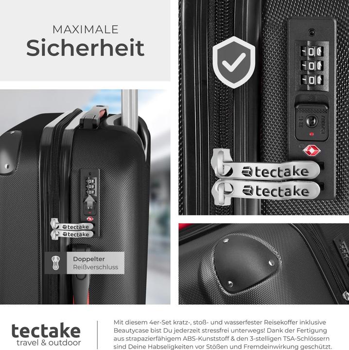 Actual product image tectake Suitcase Set Suitcases Trolley Set Trolleys Hardcase trolley (90 l, L (90 - 115l))