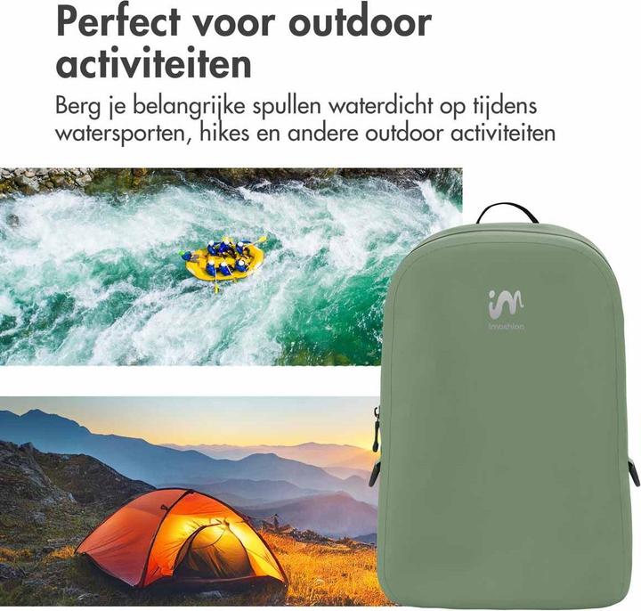 Actual product image iMoshion Air-Tight Waterdichte Rugzak - Medium - 16 L - Waterproof Rugtas - Army Green (16 l)