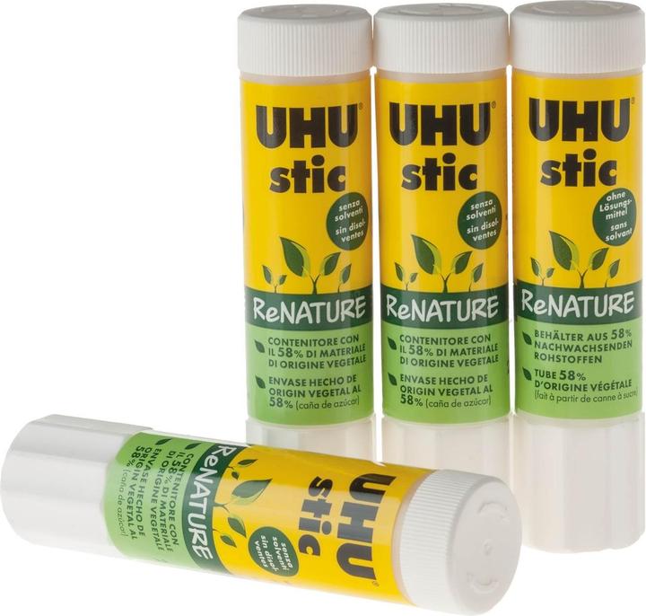 Actual product image UHU Glue stick ReNATURE 21 g Transparent 4 pieces