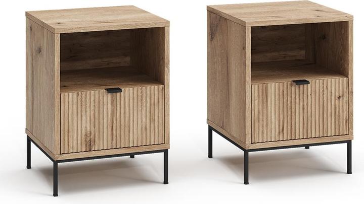 Vichy Nachttisch Eliza, Viking Oak, 2er Set