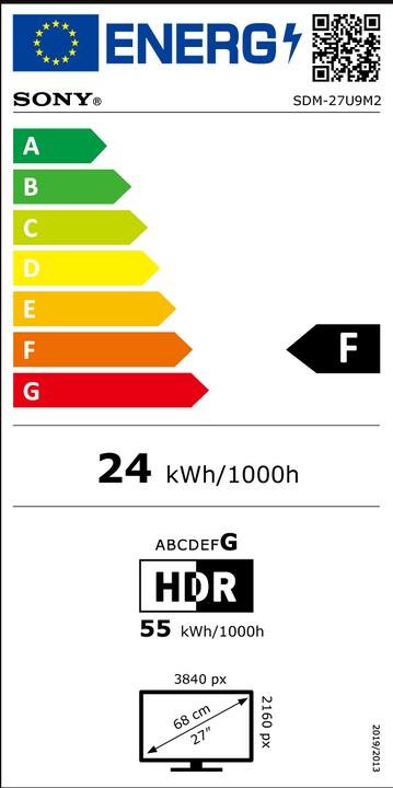 Energie-Label Sony Inzone M9 II (3840 x 2160 Pixel, 26.90")