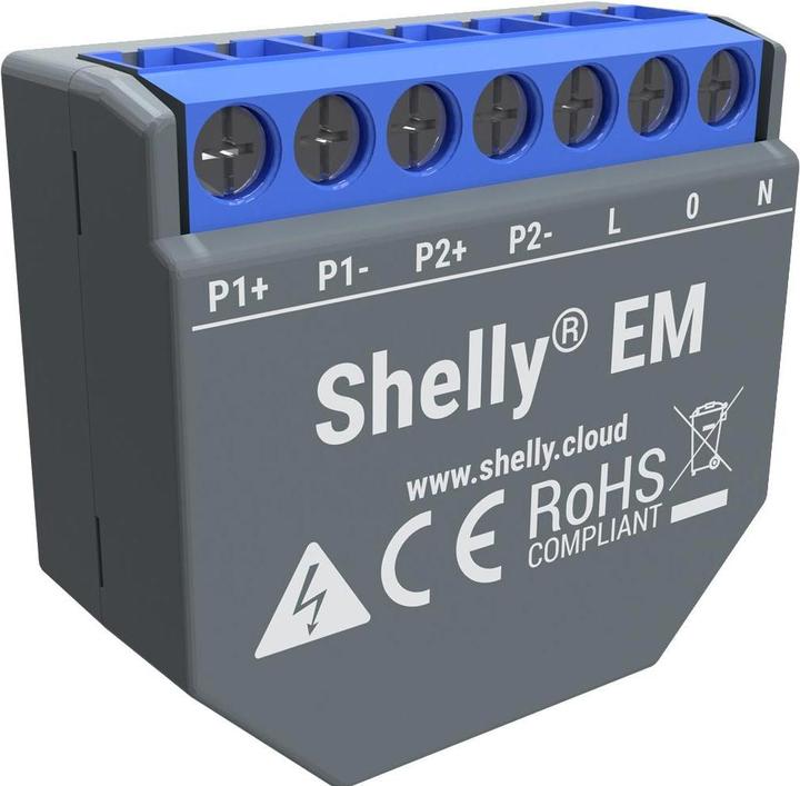 Produktbild Shelly EM und Stromwandlerklemme