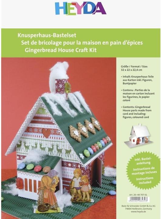 Produktbild Heyda Deko-Bastelset Knusperhaus weisser Karton, A4