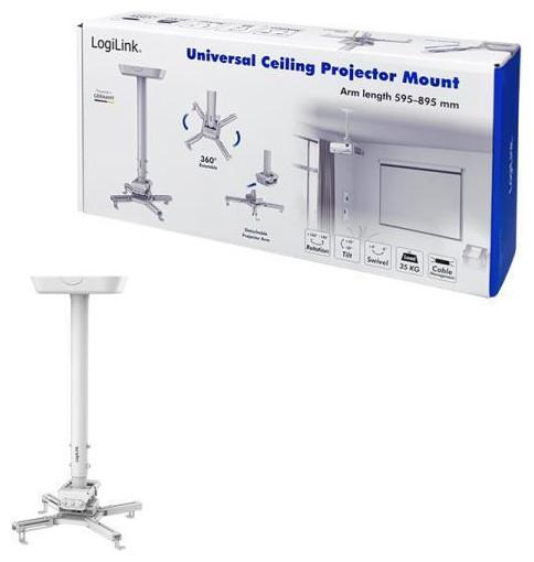 Actual product image LogiLink beamer bracket arm length 595-895 mm white (Ceiling)