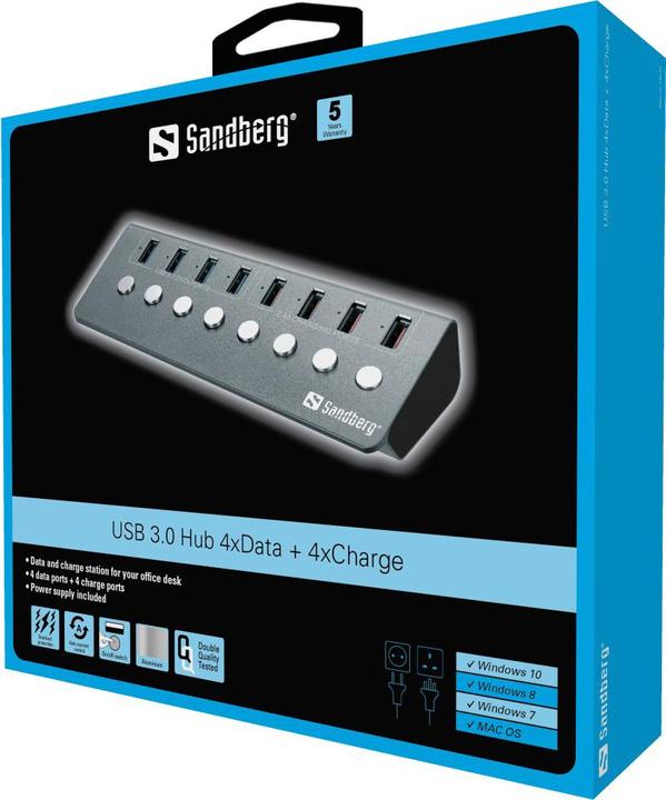 Immagine prodotto Sandberg Hub USB 3.0 (USB-B, 8 Porti)