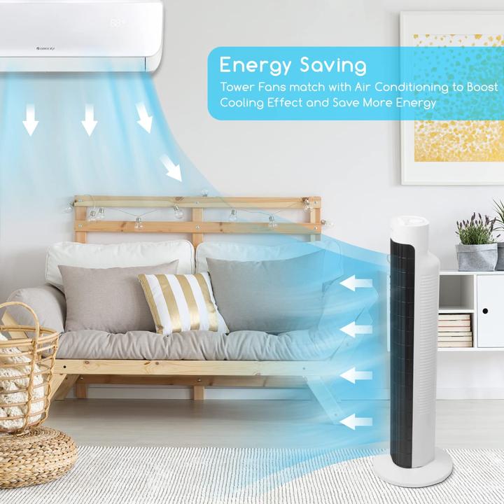 Produktbild Aigostar Turmventilator, 45W, Schwarz/Weiss