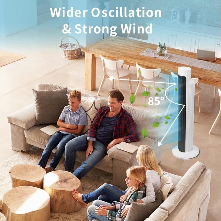 Produktbild Aigostar Turmventilator, 45W, Schwarz/Weiss