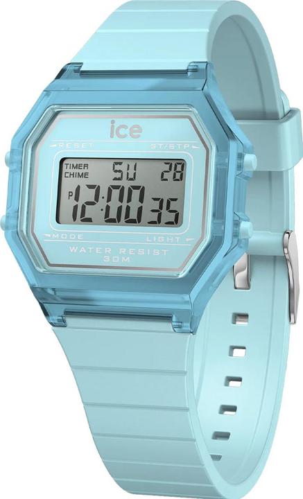 Produktbild ICE Watch Ice Digit Retro Sky Blue Clear Small (Digitaluhr, 32 mm)